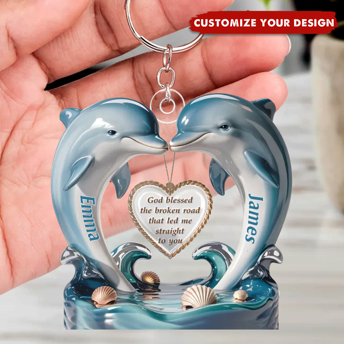 From One Heart To Another, Always - Couple Personalized Acrylic Keychain