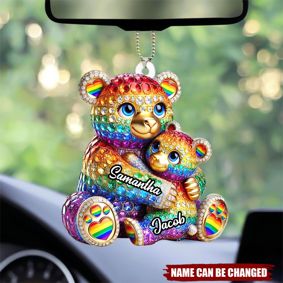 Mama Bear - Personalized Acrylic Ornament, Car Hanger, Gift For LGBT Supportive Mom