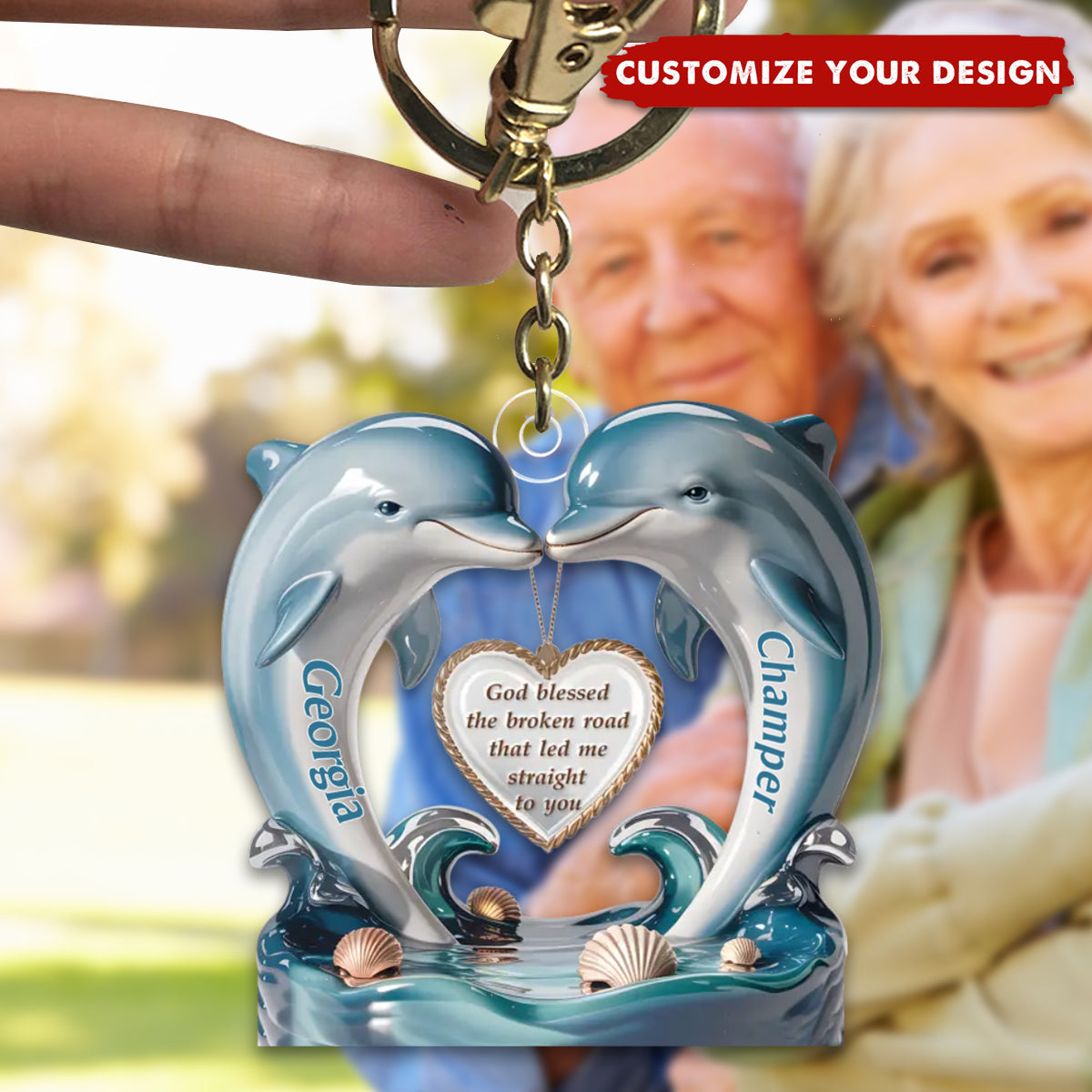 From One Heart To Another, Always - Couple Personalized Acrylic Keychain