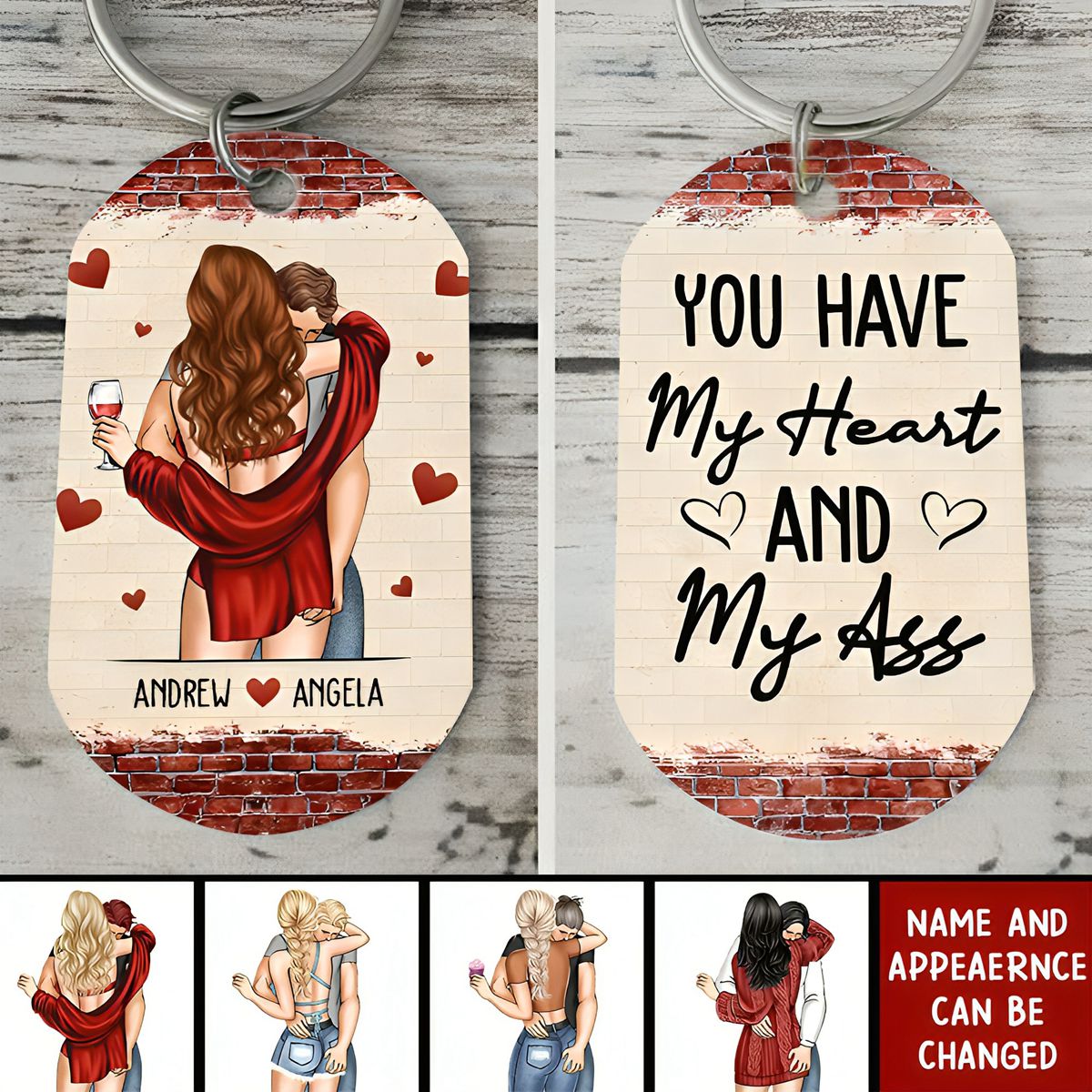 You Have My Heart Couples Valentines - Personalized Keychain