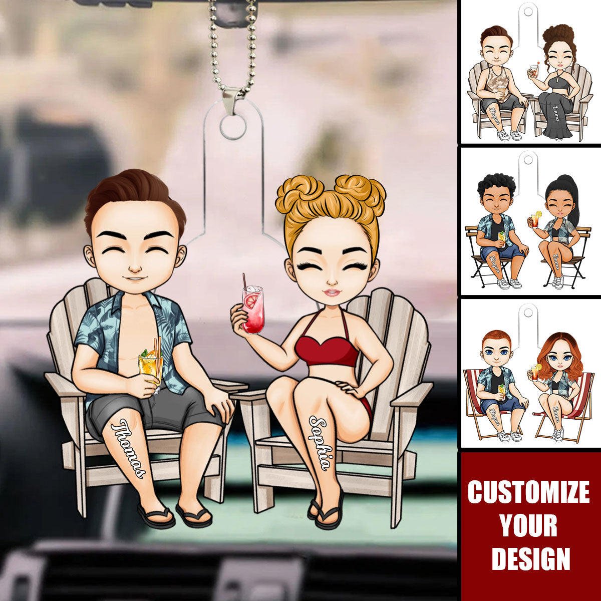 Couple Trip In Progress - Personalized Acrylic Car Ornament