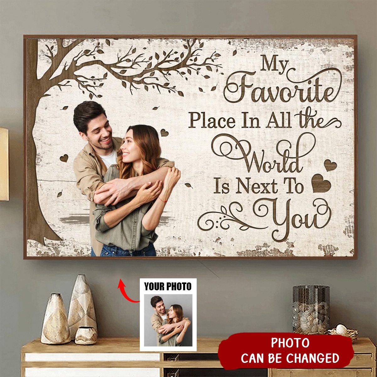 Favorite Place In The World Couple Photo Personalized Poster