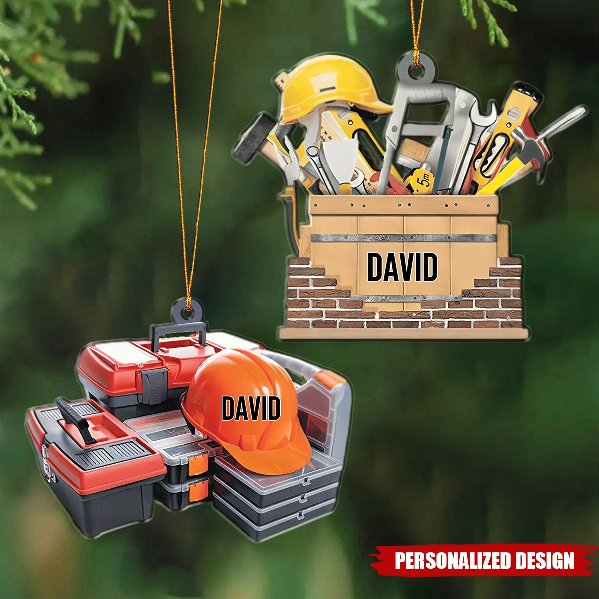 Personalized Construction Christmas Ornament - Construction Tool Ornament