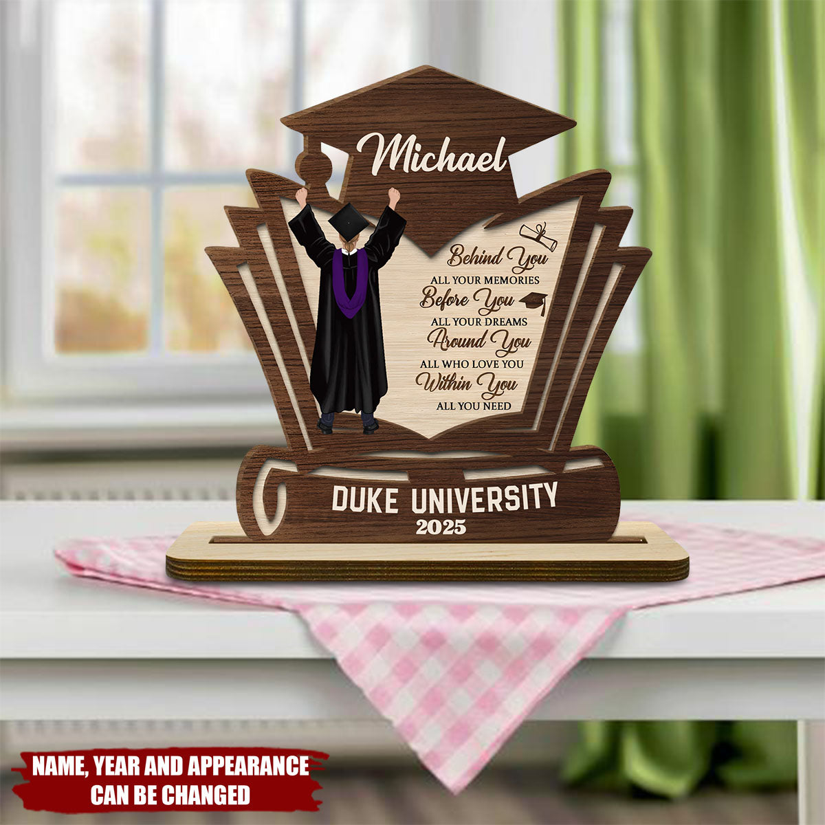 Before You All Your Dreams - Personalized 2-Layered Standing Wooden Plaque