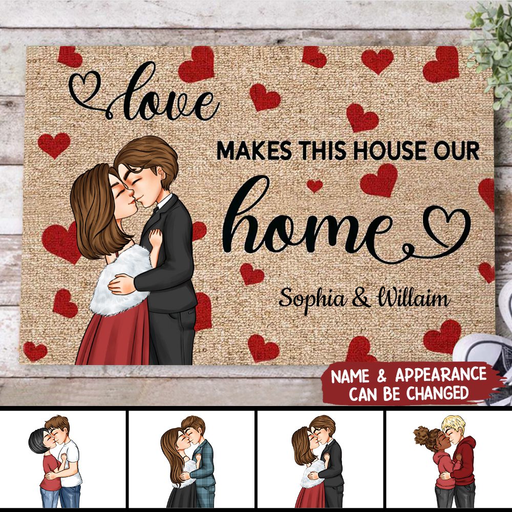 Love Makes This House Our Home - Personalized Doormat