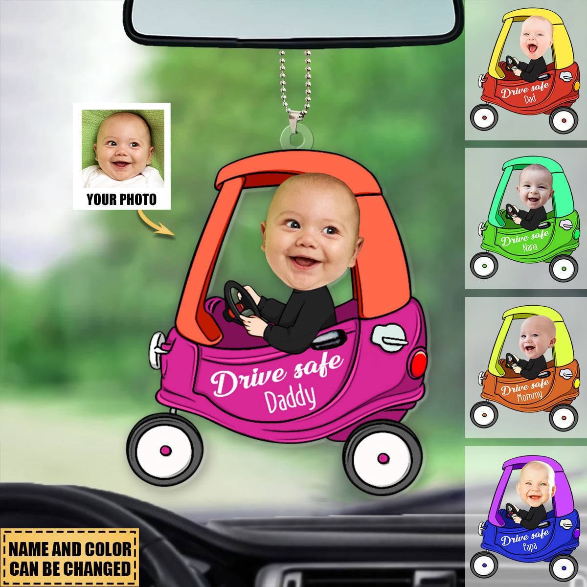 Drive Safe - Personalized Car Photo Ornament