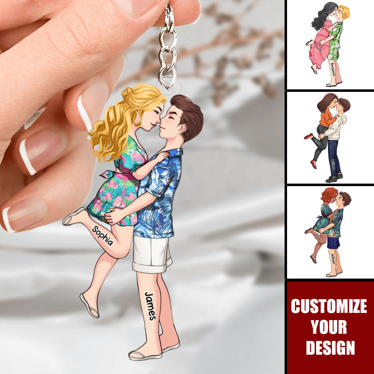 Drive Safe I Love You - Couple Personalized Acrylic Keychain