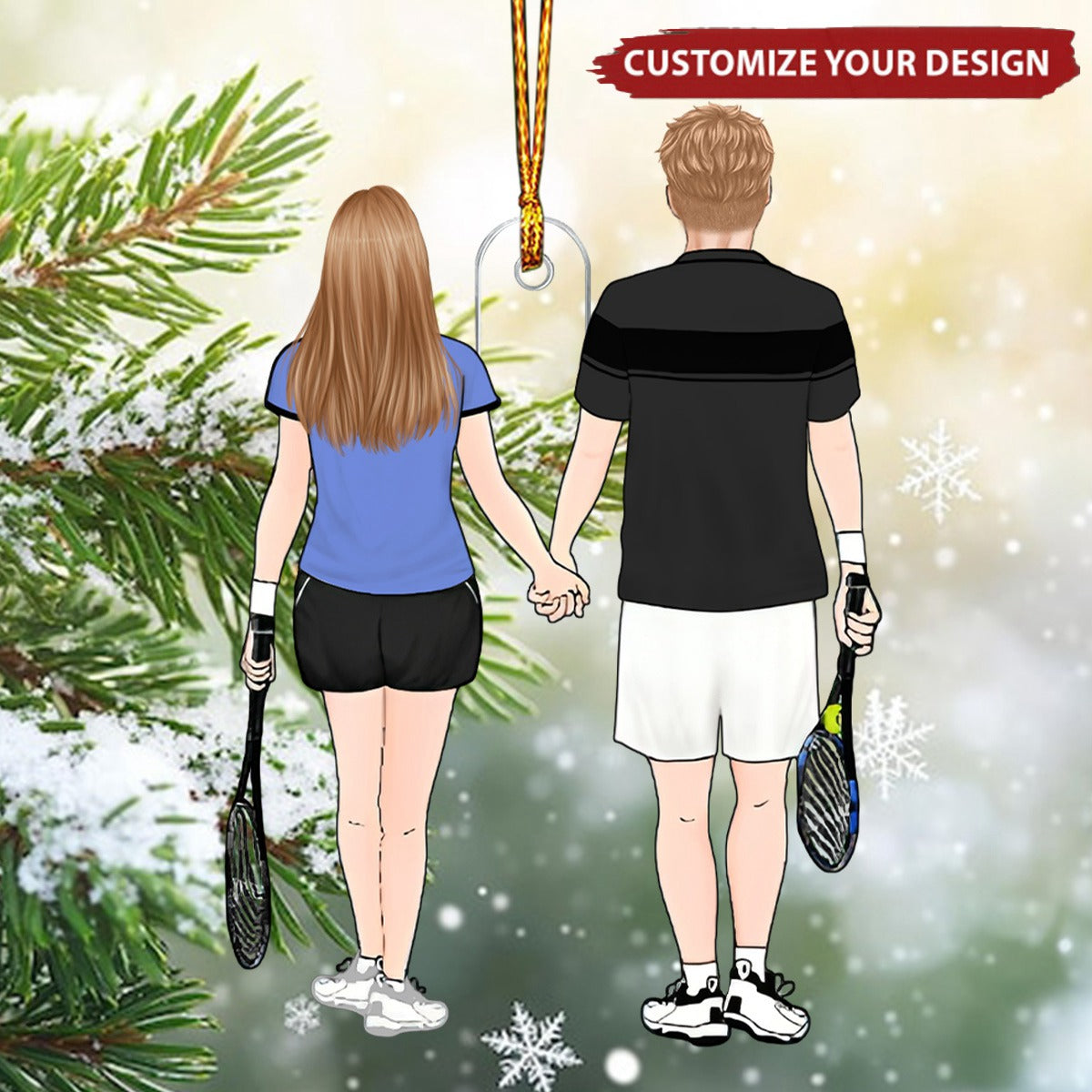 Tennis Partners for Life Personalized Couples Ornament - Gift for Tennis Player