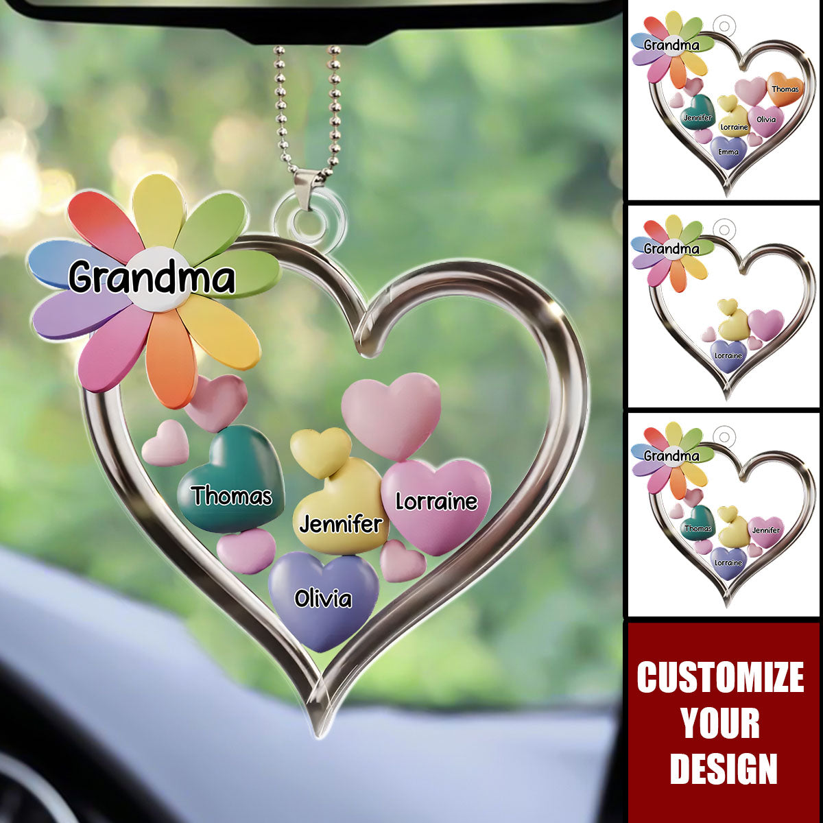 A Grandmother Is A Gift From Above - Personalized Acrylic Car Ornament, Gift For Mom, Grandma