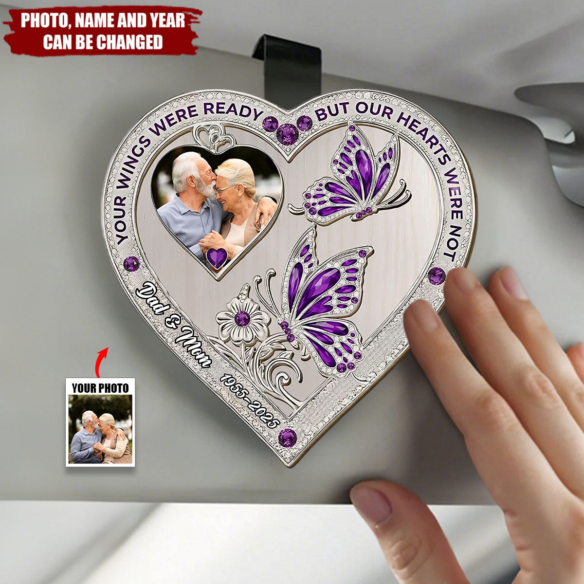 Your Wings Custom Photo - Personalized Custom Car Visor Clip