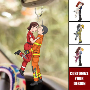 It’s A Beautiful Day To Save Lives - Couple Personalized Acrylic Car Ornament