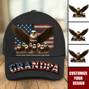 Eagle Dad Granddad - Personalized Classic Cap, Father's Day Gift For Dad, Grandpa