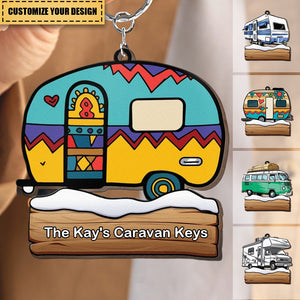Keys To The Camper Camping Lovers Rv Caravan - Personalized Keychain