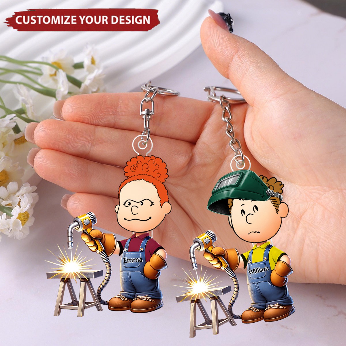 Personalized Gifts For Welder Keychain