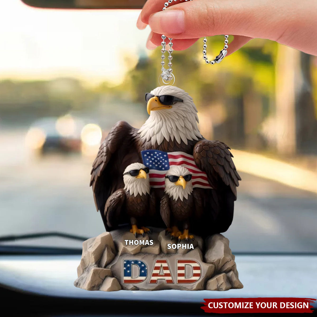 Be Cool And Spread Your Wings - Personalized Acrylic Car Ornament, Father's Day, Gift For Dad, Grandpa