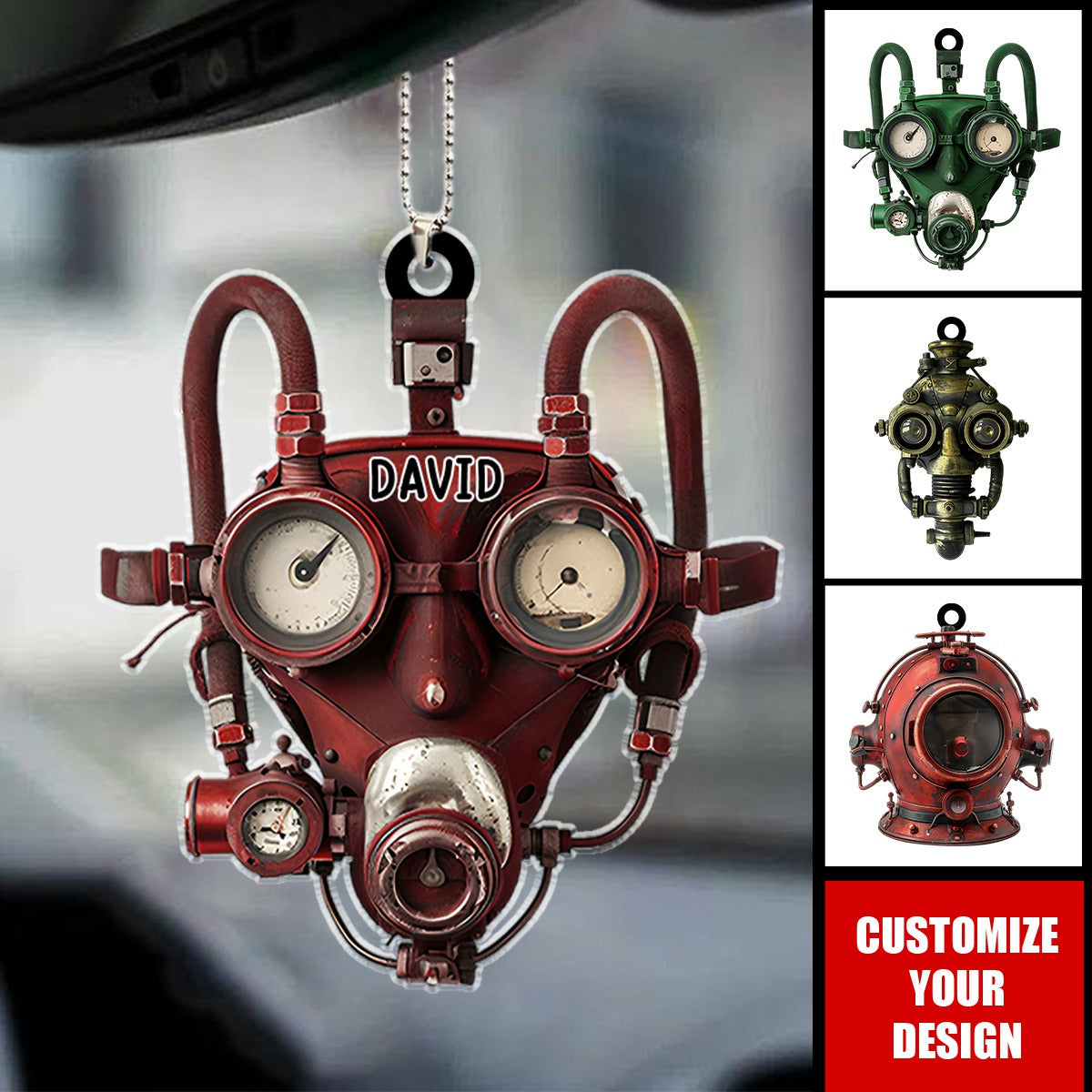 Personalized Gifts For Diving Lovers, Scuba Diving Acrylic Car Ornament
