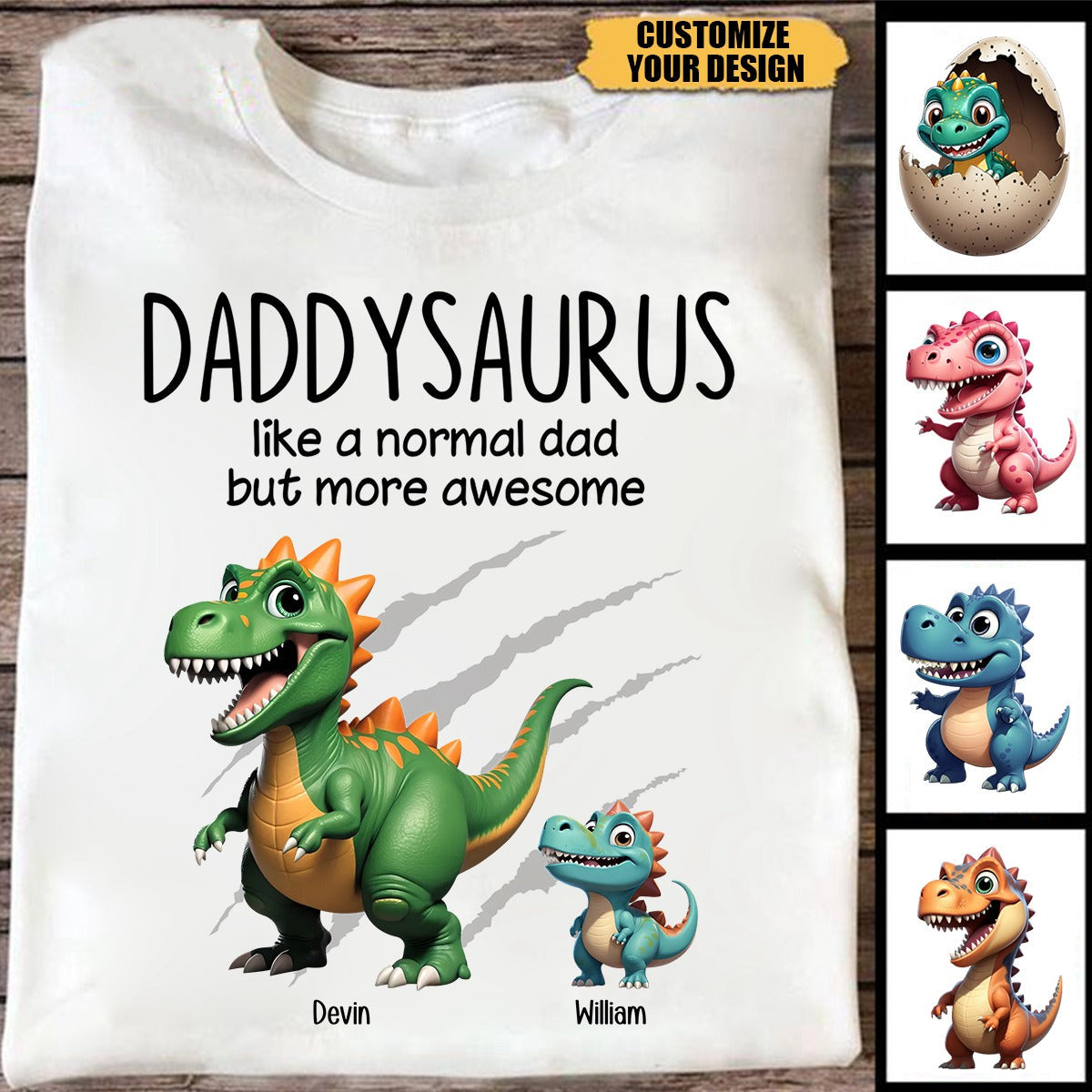 Grandpasaurus And Kids Dinosaurs Personalized Shirt