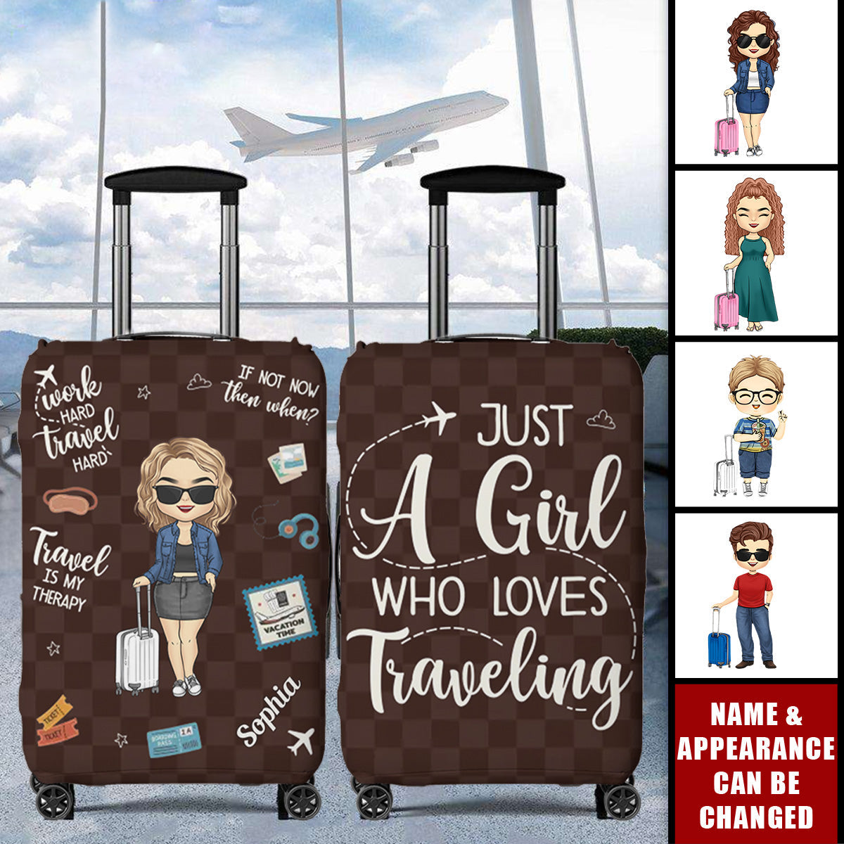 Love Is An Endless Journey - Travel Personalized Custom Luggage Cover - Summer Vacation Gift, Gift For Adventure Travel Lovers
