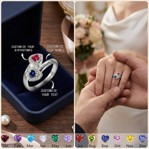 Love You Forever - Personalized Duo Birthstone Ring