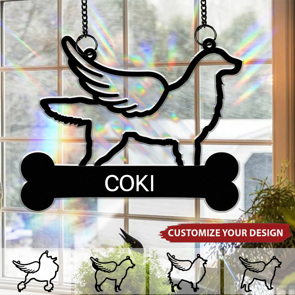 Loss Of Dog - Personalized Rainbow Suncatcher Ornament