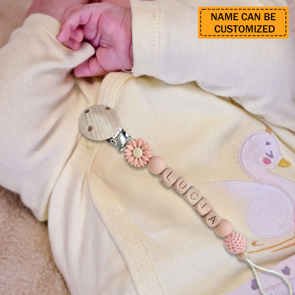 Personalized Dummy Clip Flower Daisy Pacifier Clip