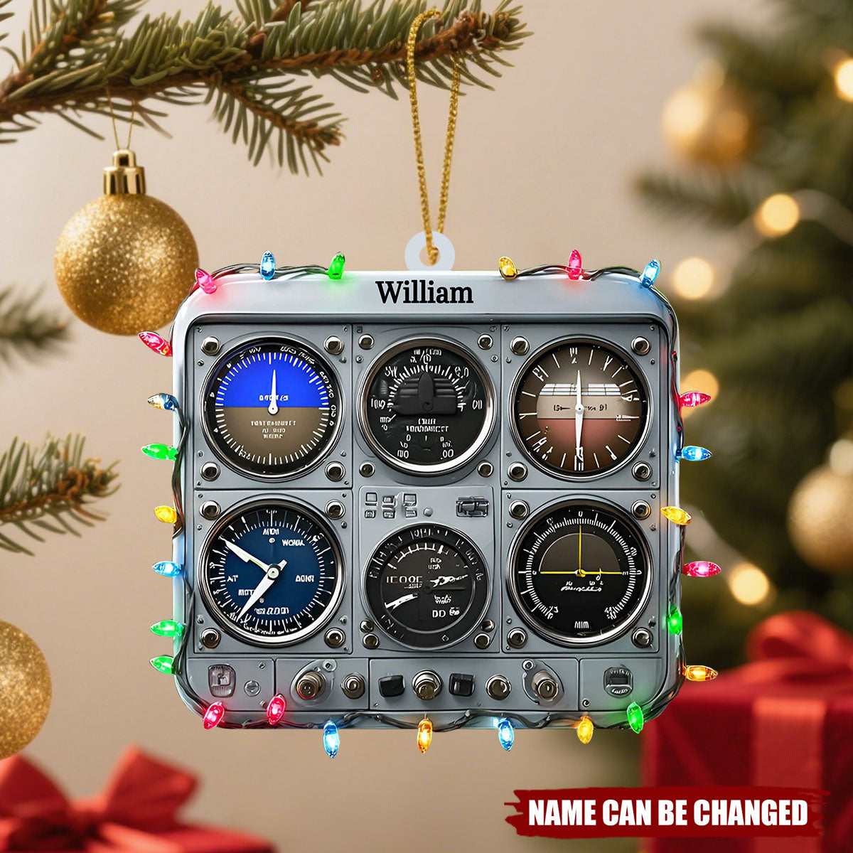 Personalized Pilot Christmas Acrylic Ornament, Custom Air Force Gift