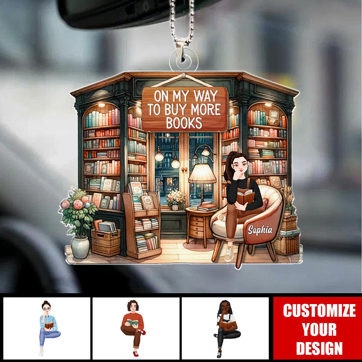 Gifts For Book Lover On My Way To Buy More Books Personalized Acrylic Ornament