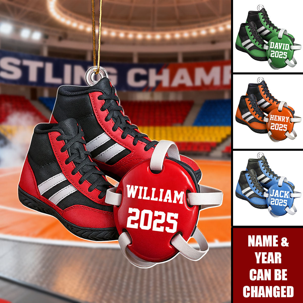 Custom Wrestling Christmas Ornament 2025, Wrestling Lovers Gift