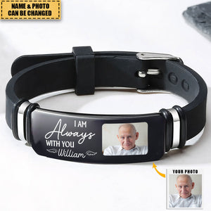 I Am Always With You Memorial Sympathy Gift - Personalized Photo Bracelet