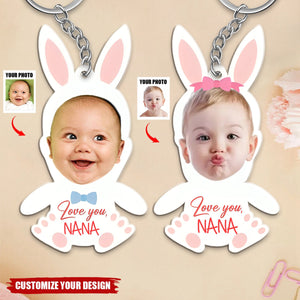 Personalized Gifts For Grandma Keychain Little Bunny Kid