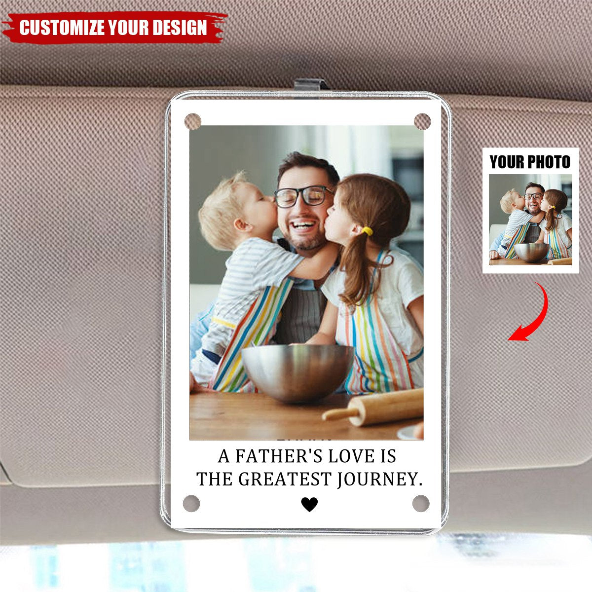 Dad Gifts Custom Photo Car Visor Clip - Personalized Father's Day Gift For Him