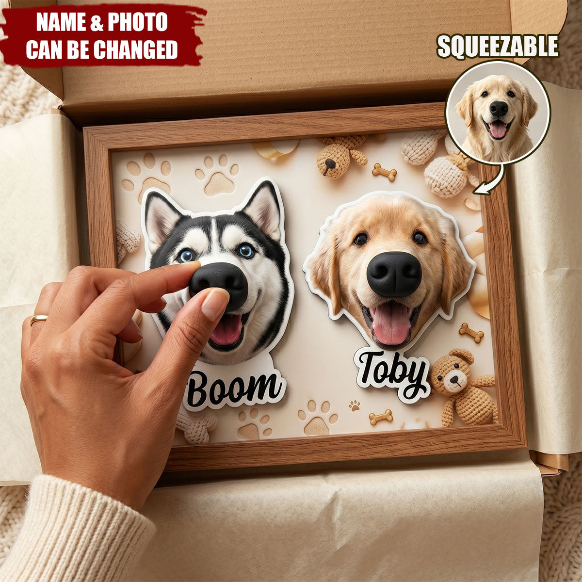 Custom Funny Face Gift For Dog Lover, Dog Mom, Dog Dad - Personalized Fridge Magnet