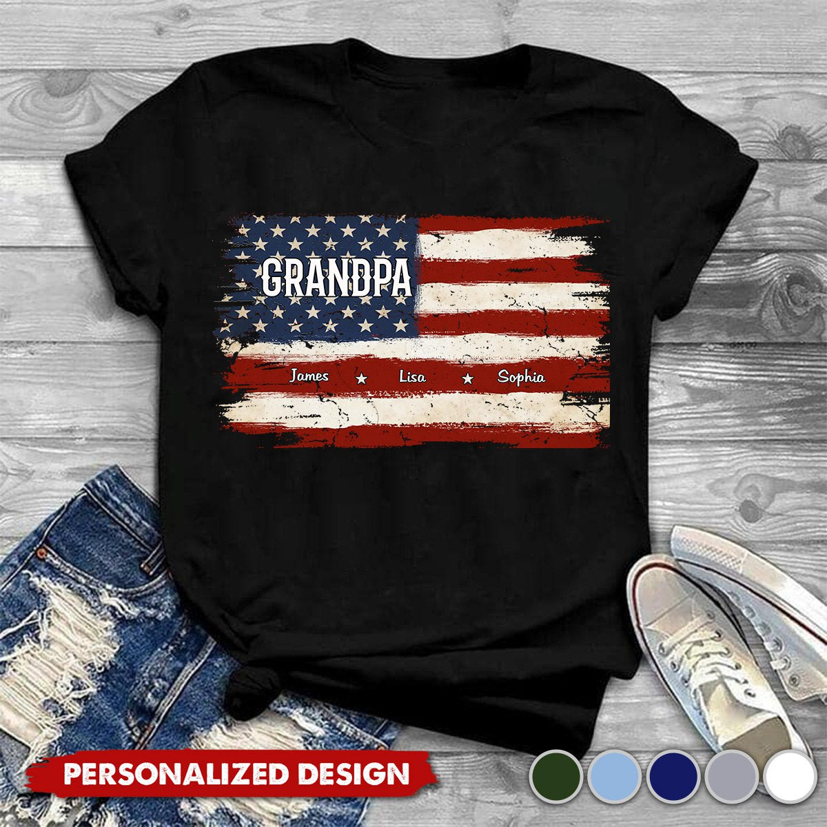 Proud To Be American - Family Personalized Unisex T-shirt, Premium T-shirt - Gift For Dad, Grandpa