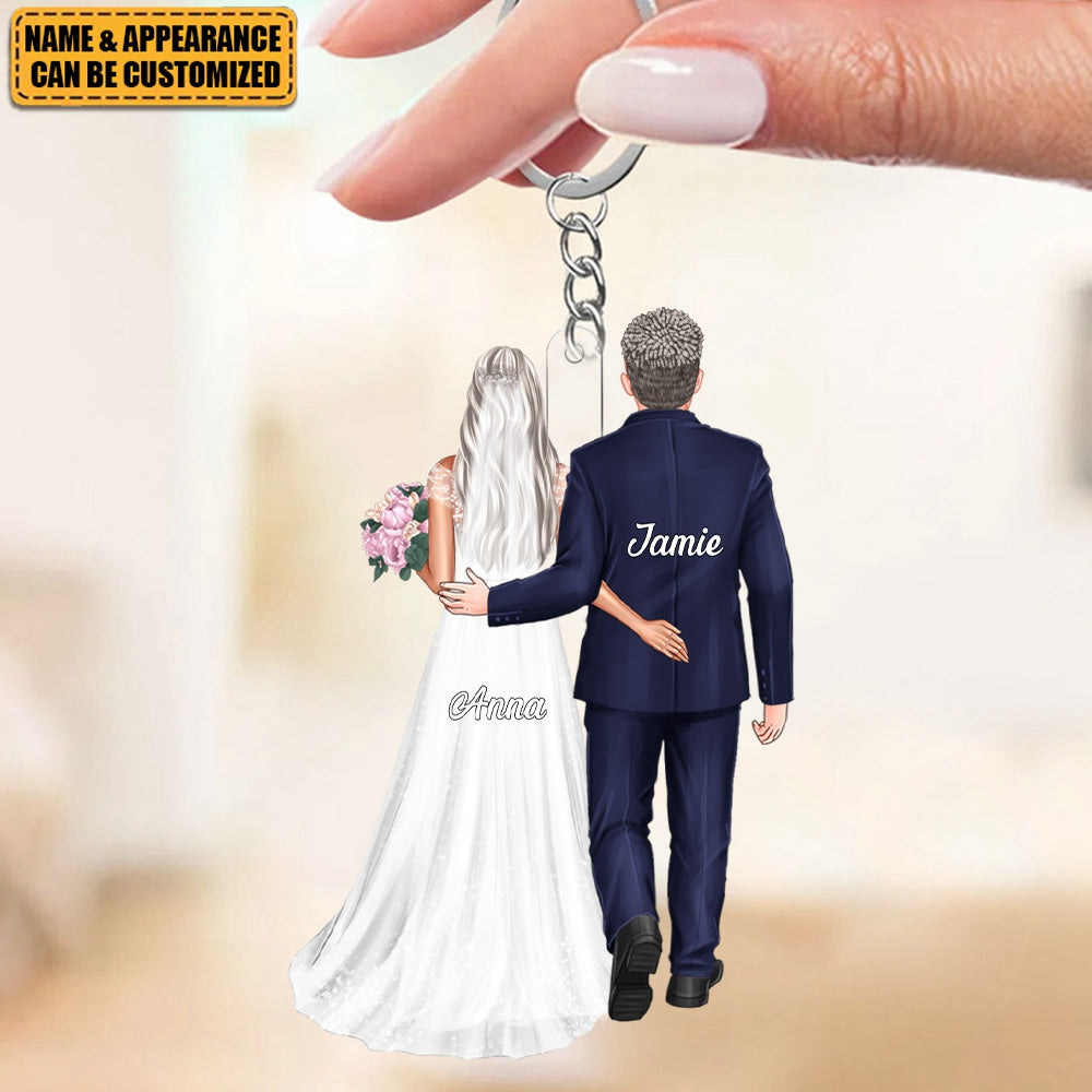 Wedding Couple, Personalized Acrylic Keychain, Valentine Gifts, Couple Gifts