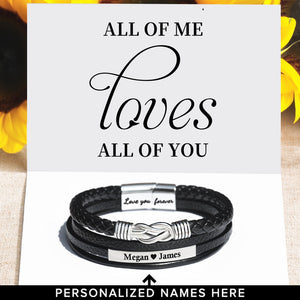 Personalized Couple Forever And Always Linked Magnetic Clasp Bracelet