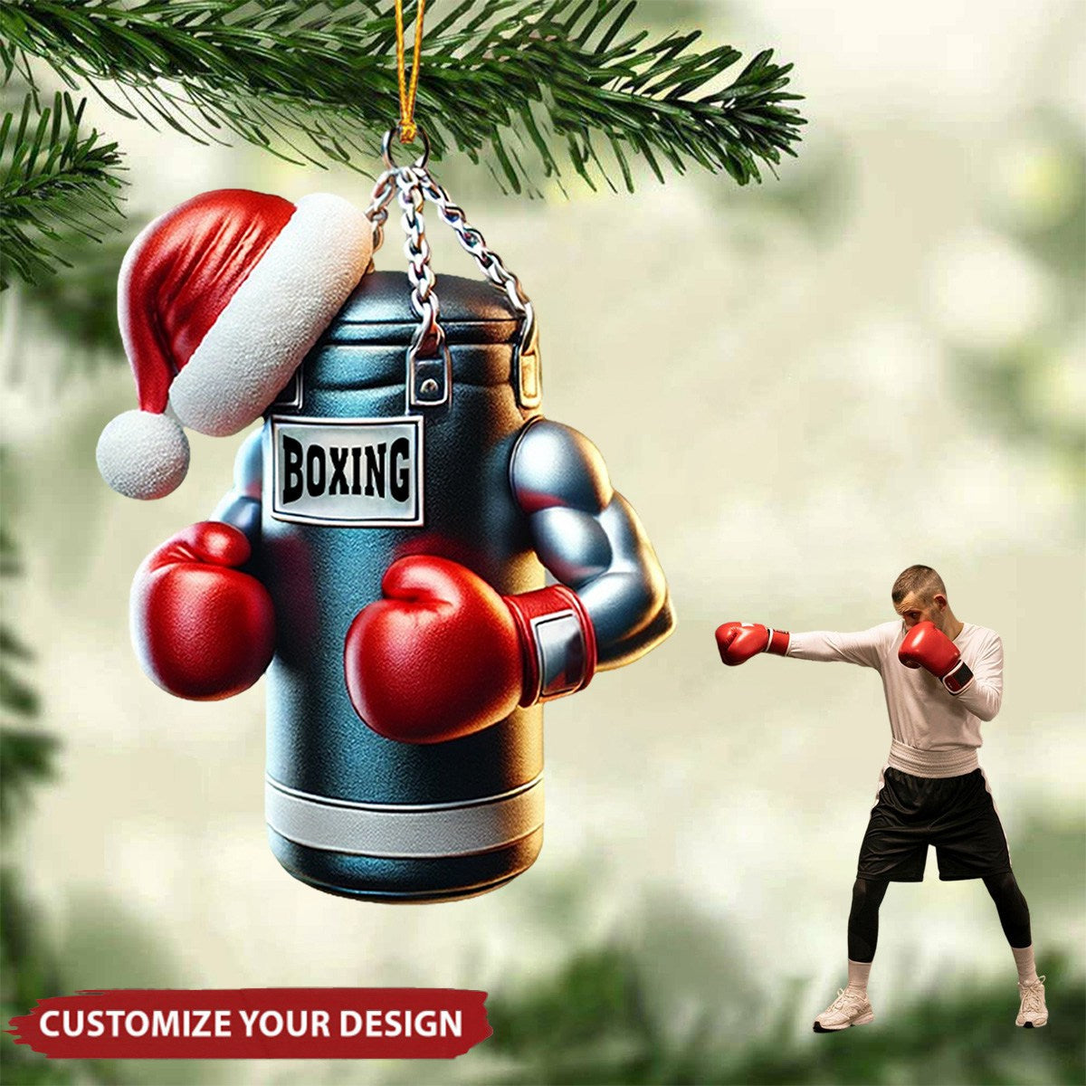 Custom Name Boxing Ornament - Personalized Acrylic Christmas Ornament
