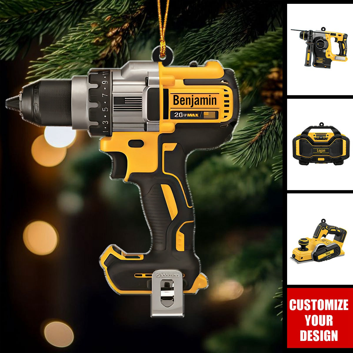 Power Tool - Personalized Acrylic Christmas Ornament