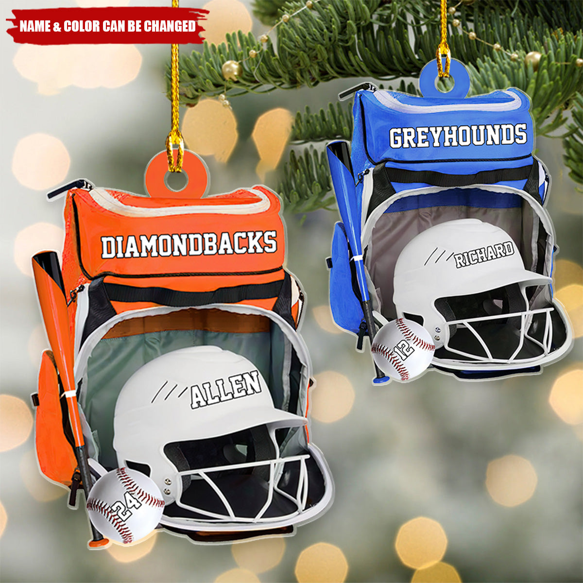 Softball Bag Personalized Ornament, Gift For Softball Lovers