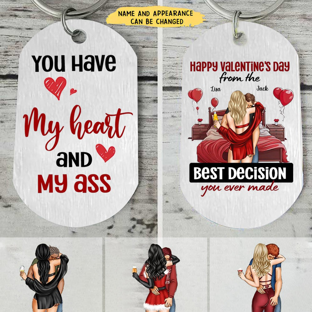 Personalized Couple Stainless Steel Keychain - Gift Idea For Couple/Him/Her