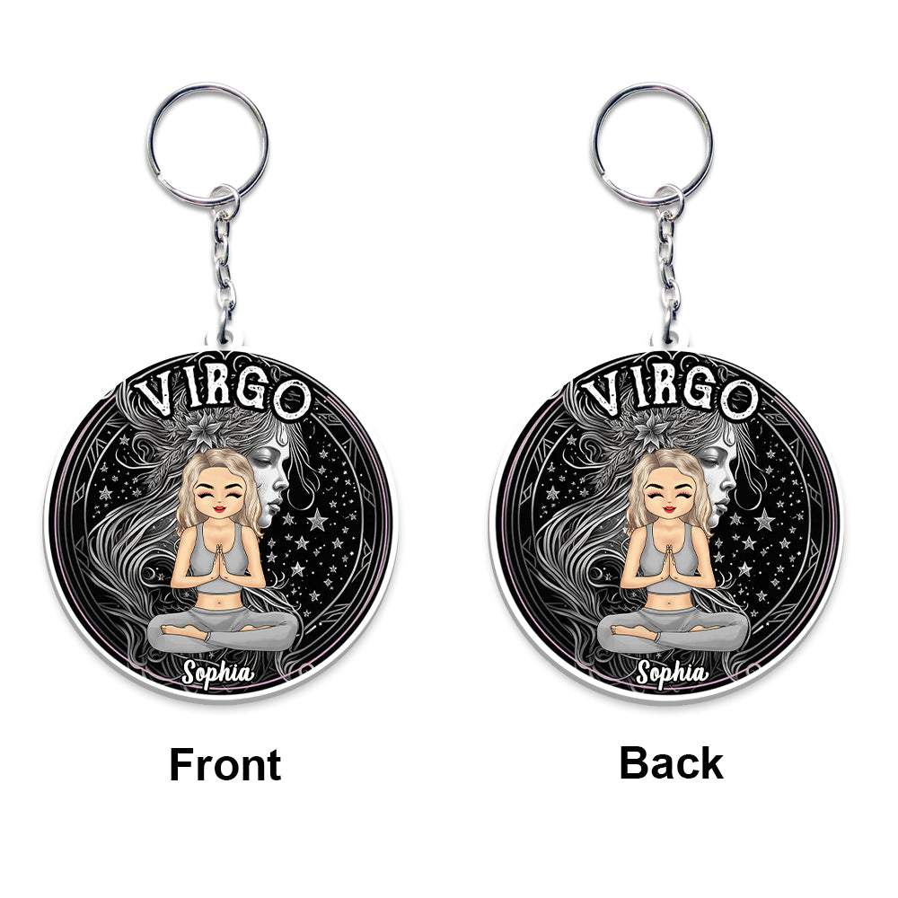 Zodiac Personalized Acrylic Keychain, Zodiac Sign Astrology Gifts for Her