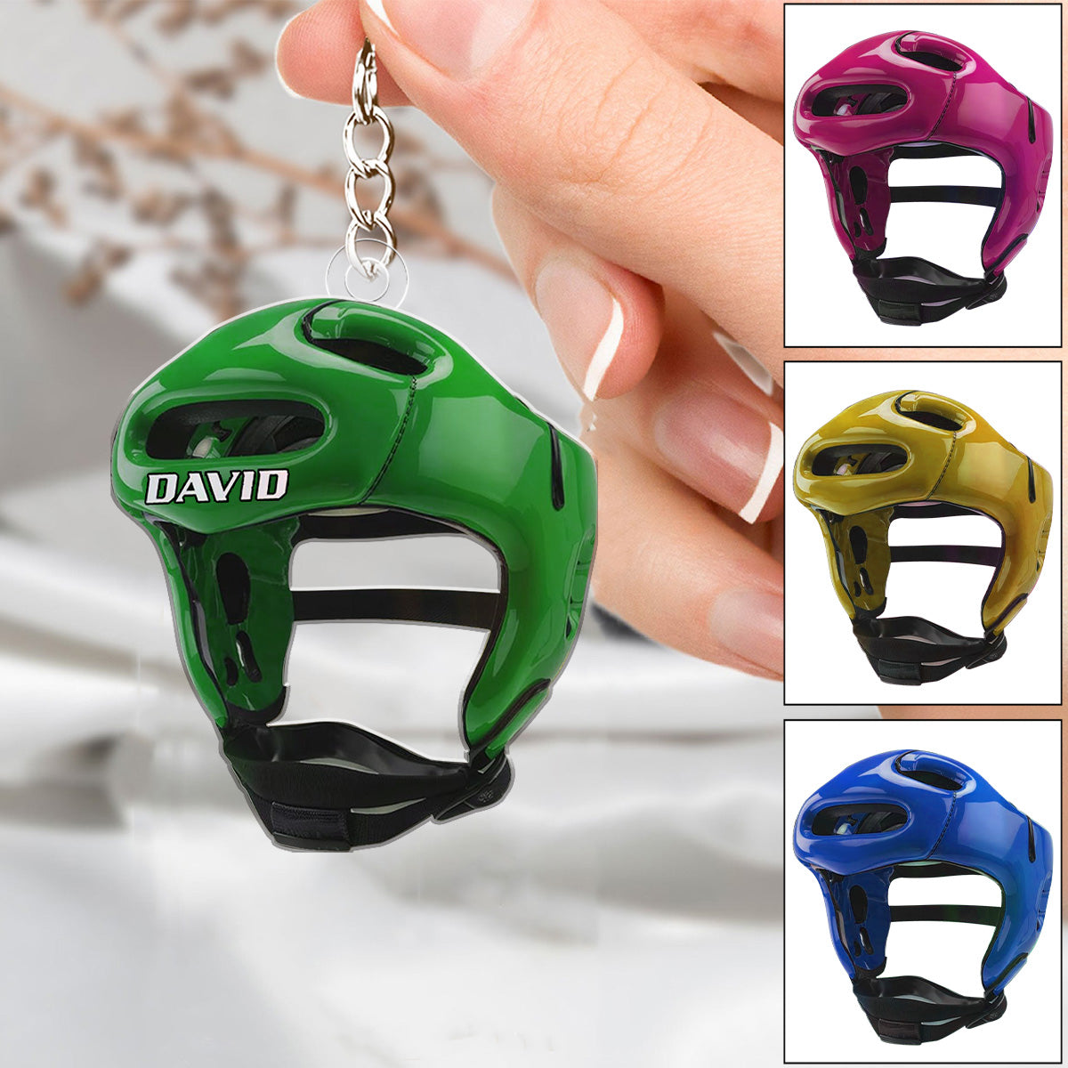 Custom Wrestling Helmet Acrylic Keychain, Wrestler Gift, Wrestling Keepsake