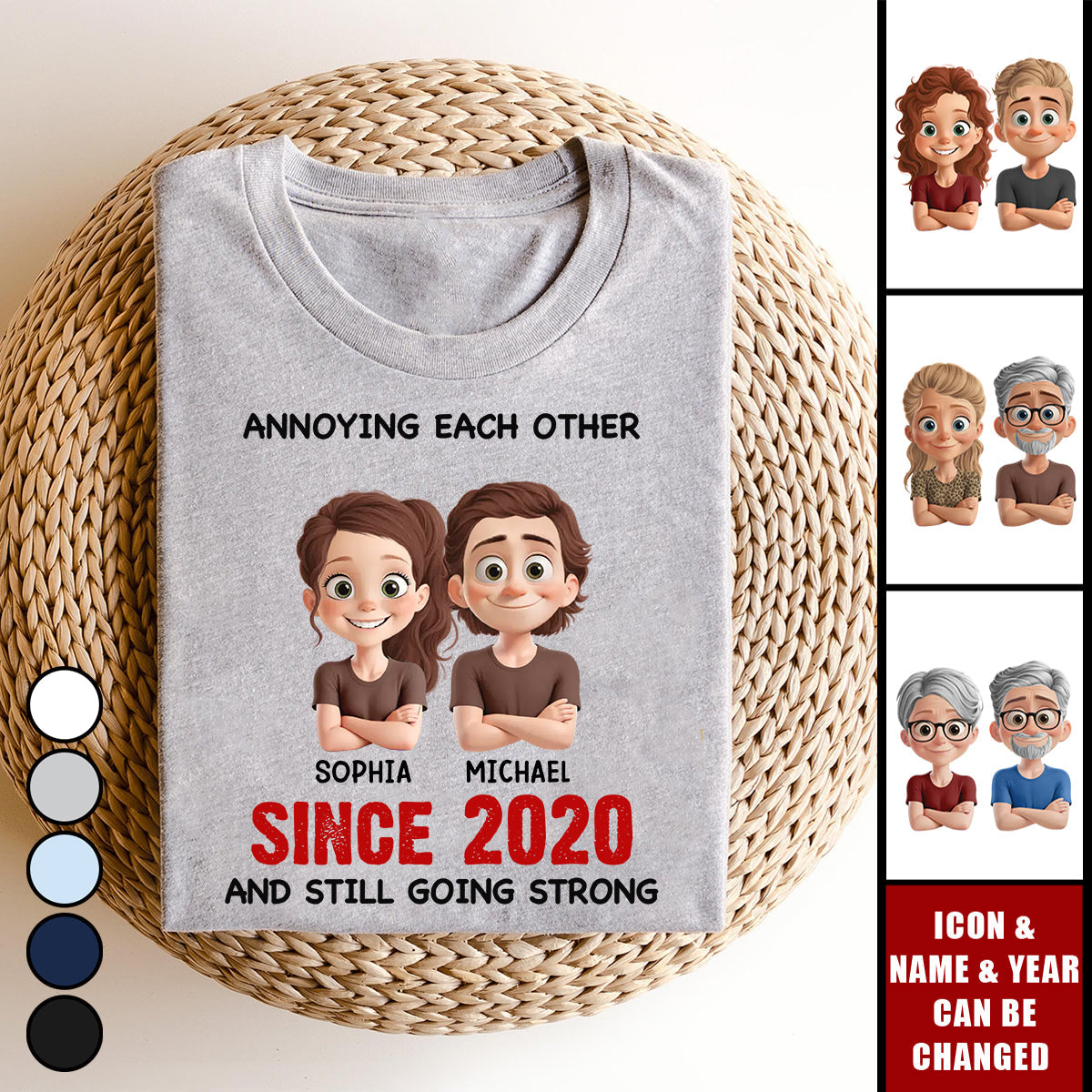 Custom Unisex T-shirt - Personalized Anniversary Wedding Gifts For Husband And Wife