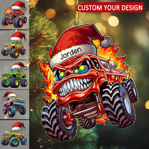 Monster Truck - Personalized Acrylic Ornament, Gifts For Son, Boy, Kids