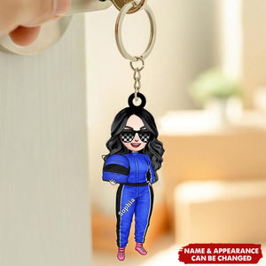 Personalized Keychain Track Racing Mom - I'm A Mom Of A Track Racer - Racing Girl