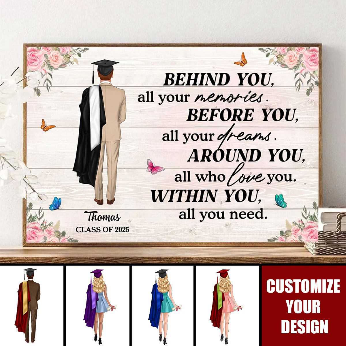 Graduation Senior Behind You All Your Memories - Personalized Poster
