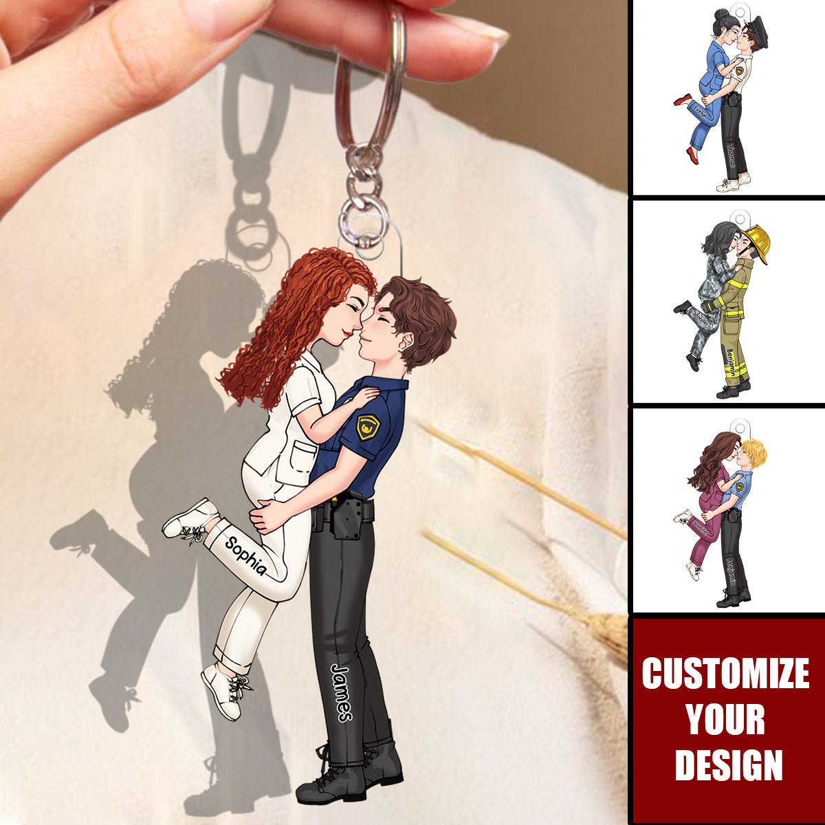 It’s A Beautiful Day To Save Lives - Couple Personalized Acrylic Keychain