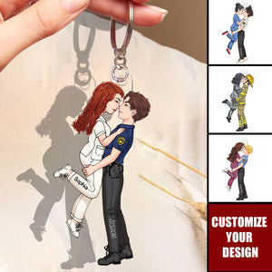 It’s A Beautiful Day To Save Lives - Couple Personalized Acrylic Keychain