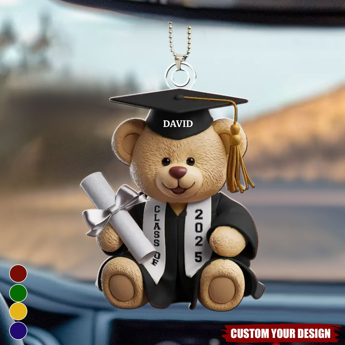 Dream Big, Shine Bright - Family Personalized Acrylic Car Ornament - Graduation Gift