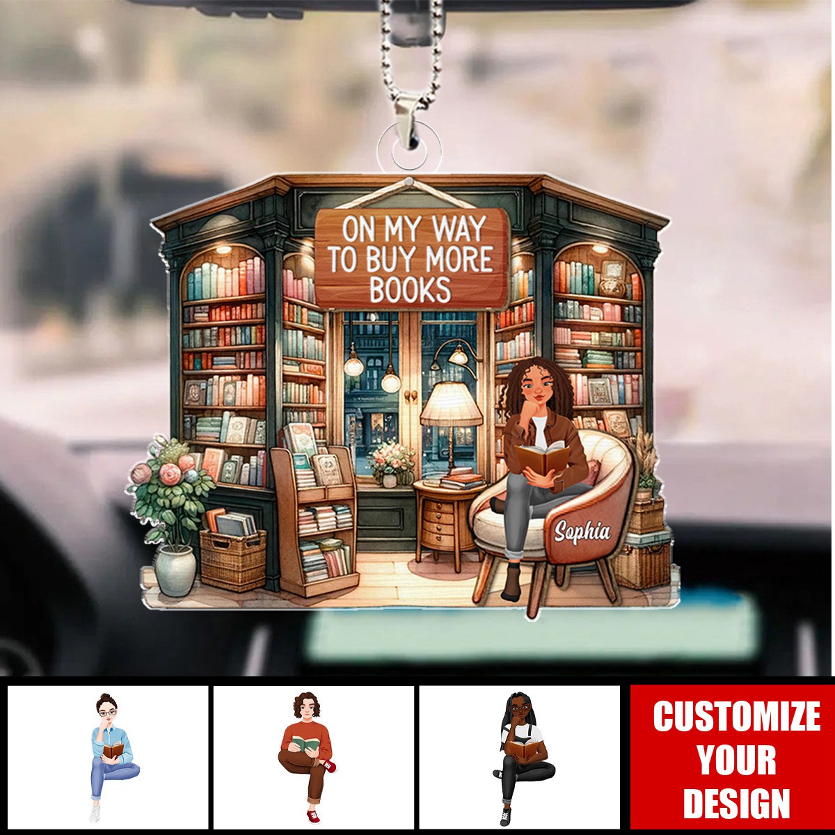 Gifts For Book Lover On My Way To Buy More Books Personalized Acrylic Ornament