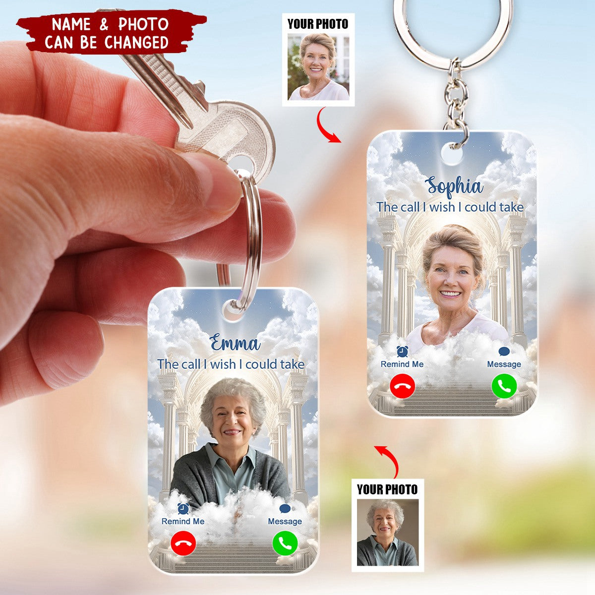 The Call I Wish I Could Take Memorial Sympathy Gift - Personalized Photo Acrylic Keychain